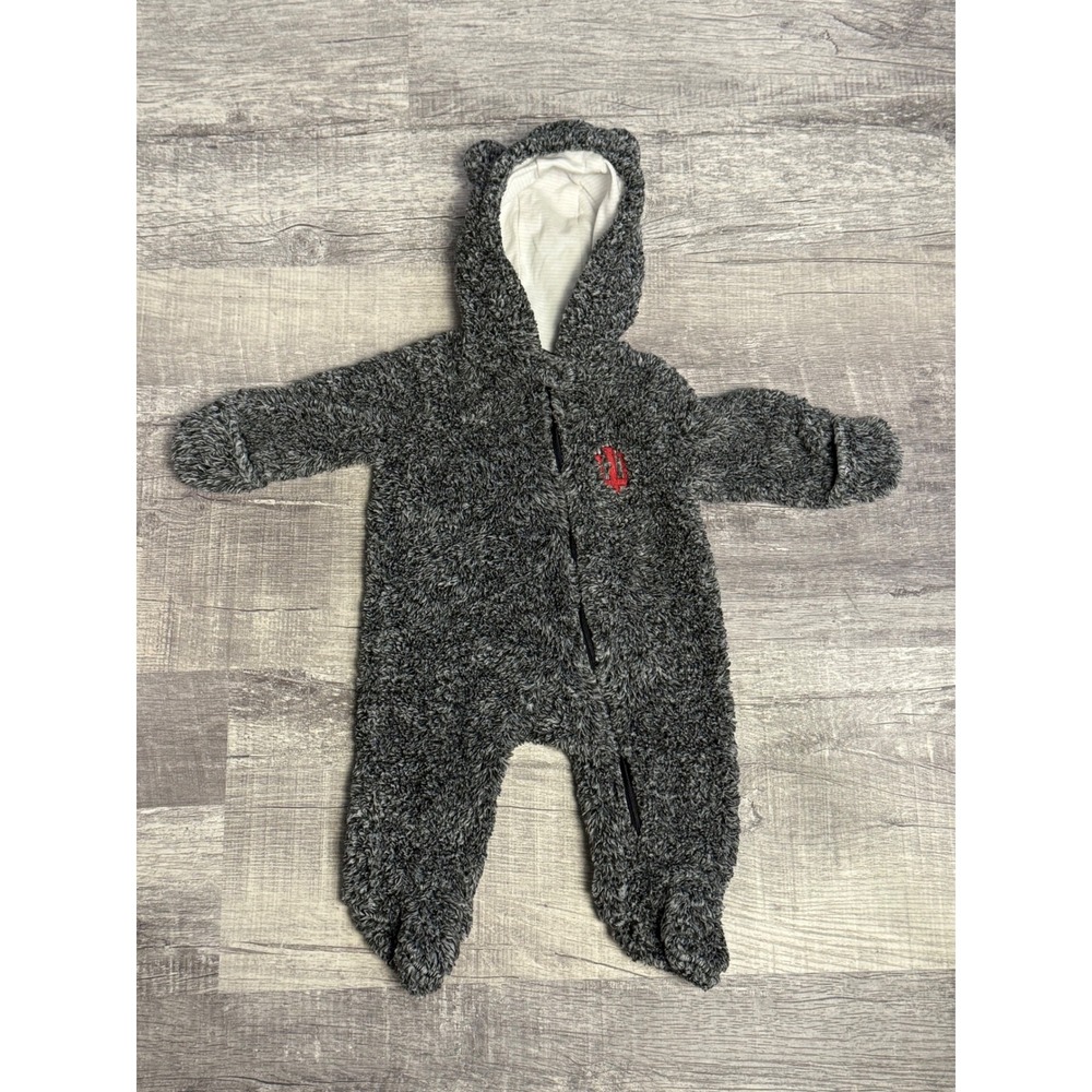 Gen2 Indiania Hoosiers Fleece Jump Suit Hooded Jumpsuit‎ IU Red Logo 0-3